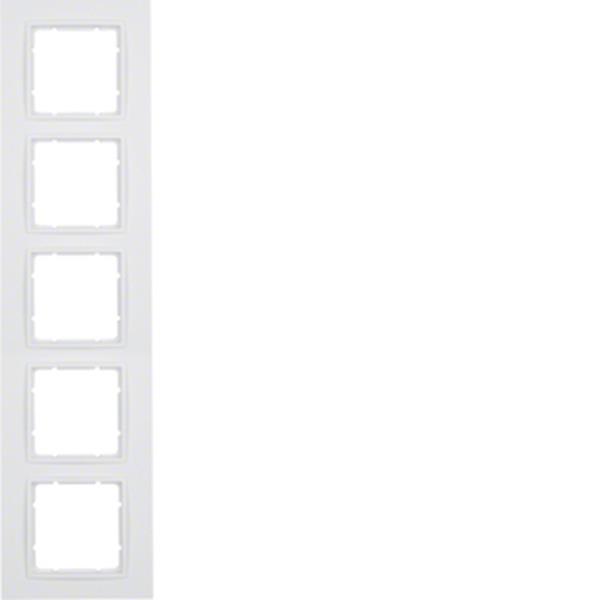 Berker Rahmen 5fach B.7 polarweiß matt Berker Rahmen 5fach B.7 polarweiß matt