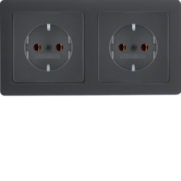 Berker Steckdosen-Kom SCHUKO 2f m Ra Q.x anth