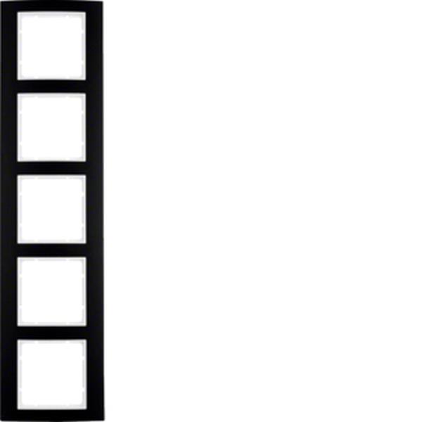 Berker Rahmen 5fach B.3 Alu schwarz/polarweiß Berker Rahmen 5fach B.3 Alu schwarz/polarweiß