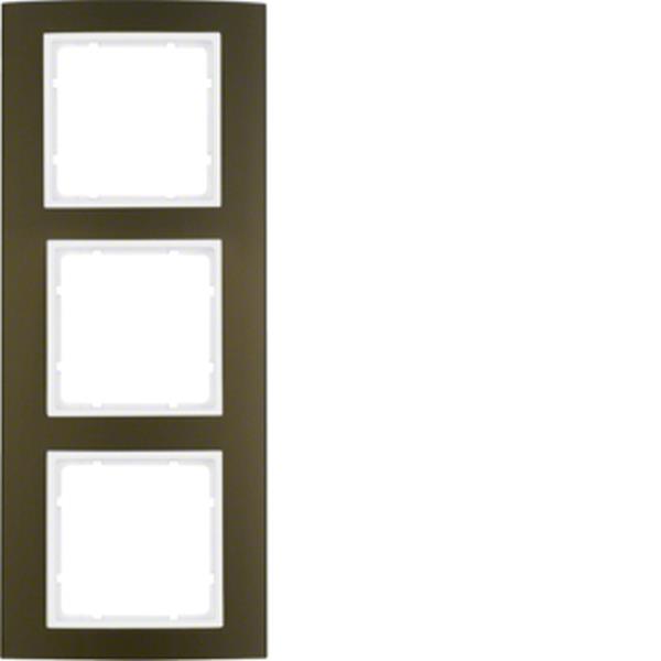 Berker Rahmen 3fach B.3 Alu, braun/polarweiß Berker Rahmen 3fach B.3 Alu, braun/polarweiß