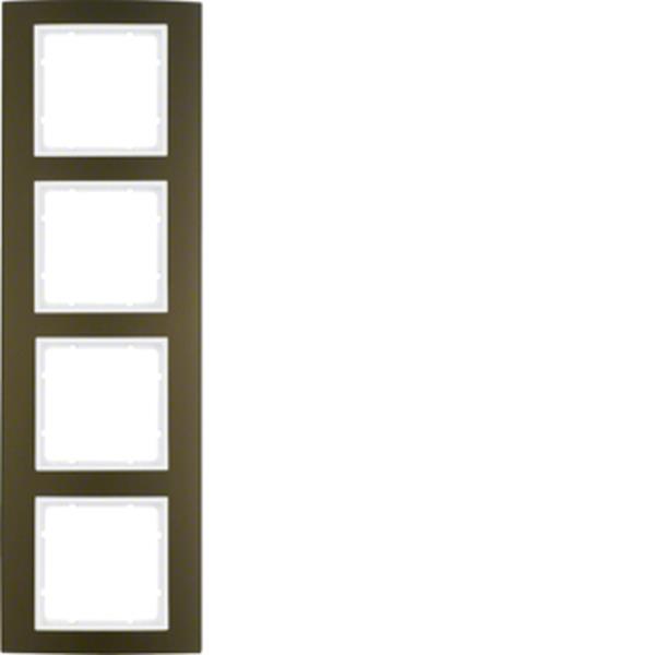 Berker Rahmen 4fach B.3 Alu, braun/polarweiß Berker Rahmen 4fach B.3 Alu, braun/polarweiß