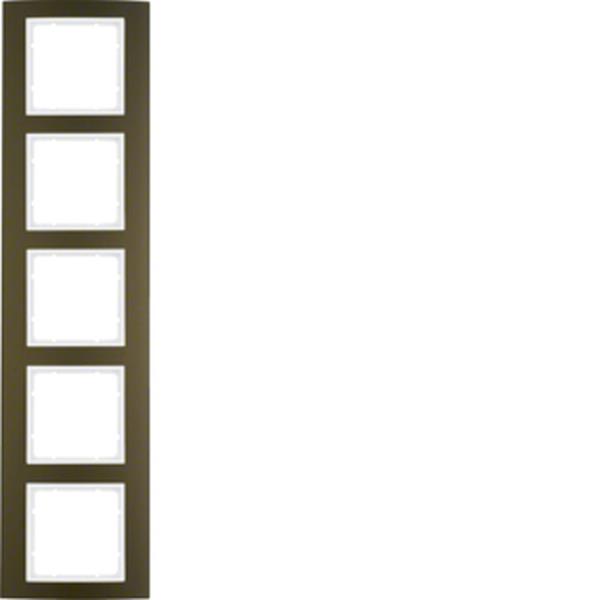 Berker Rahmen 5fach B.3 Alu, braun/polarweiß Berker Rahmen 5fach B.3 Alu, braun/polarweiß