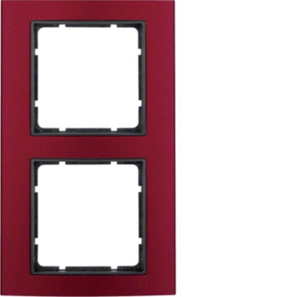 Berker Rahmen 2fach B.3 Alu, rot/anthrazit Berker Rahmen 2fach B.3 Alu, rot/anthrazit