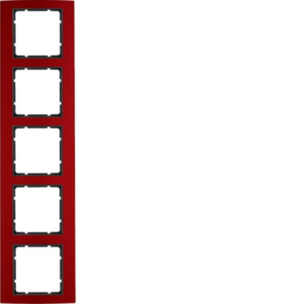 Berker Rahmen 5fach B.3 Alu, rot/anthrazit Berker Rahmen 5fach B.3 Alu, rot/anthrazit