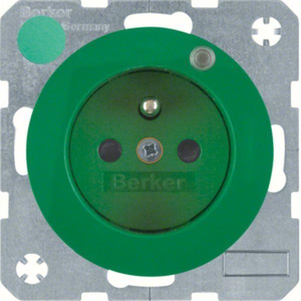 Berker Steckdose m SK-Stift LED R.1/R.3 grün