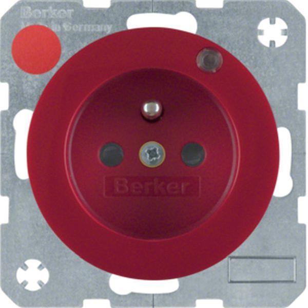 Berker Steckdose m SK-Stift LED R.1/R.3 rot