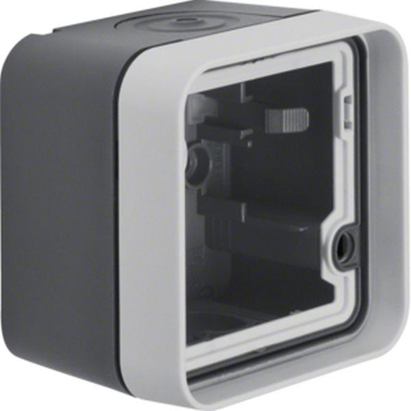 Berker Gehäuseunterteil 1-fach mit Rahmen und Leitungseinführungen Aufputz W.1 g