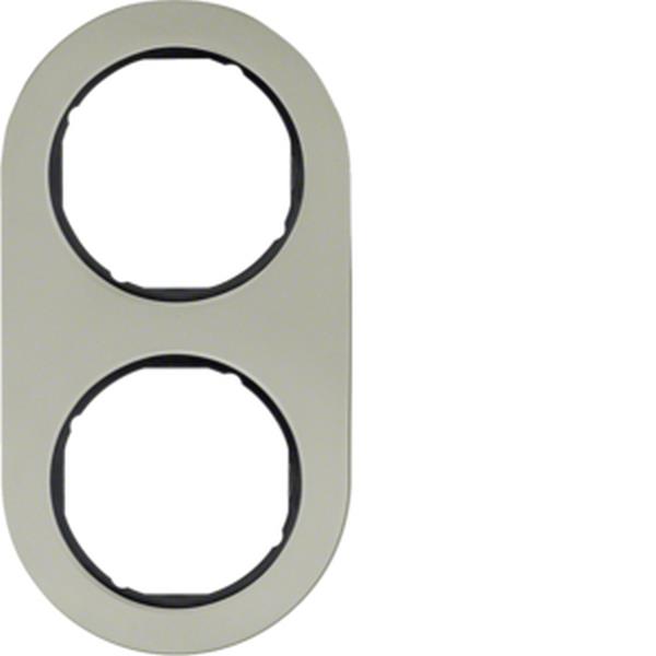 Berker Rahmen 2fach R.Classic E-Stahl schw
