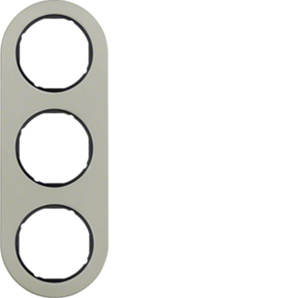 Berker Rahmen 3fach R.Classic E-Stahl schw