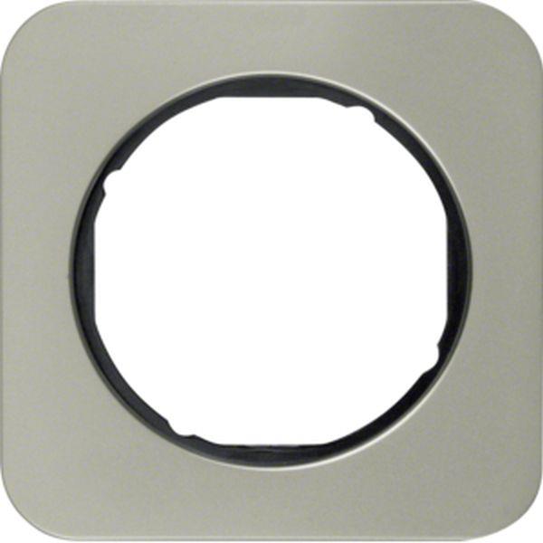 Berker Rahmen 1fach R.1 Edelstahl/schwarz