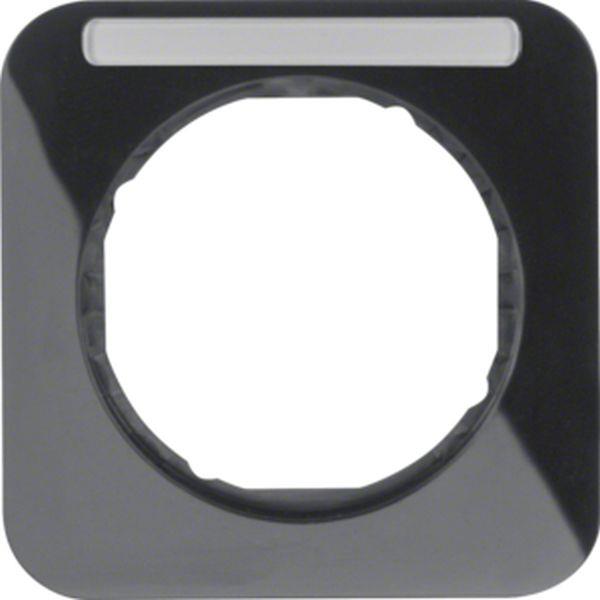 Berker Rahmen 1fach mit BF R.1 schwarz glänz