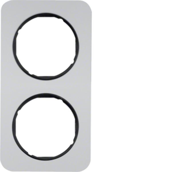 Berker Rahmen 2fach R.1 Alu schw