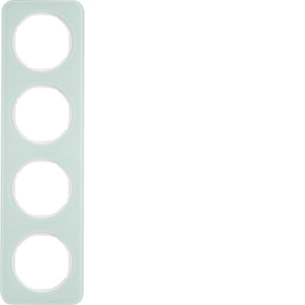 Berker Rahmen 4fach R.1 Glas polarweiß