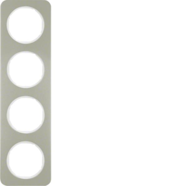 Berker Rahmen 4fach R.1 Edelstahl/polarweiß