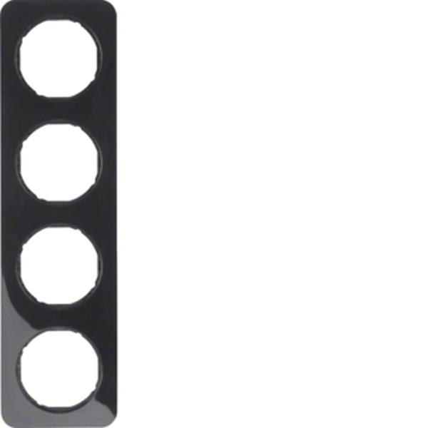 Berker Rahmen 4fach R.1 schwarz glänzend