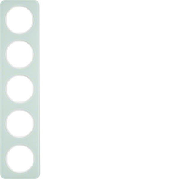 Berker Rahmen 5fach R.1 Glas polarweiß