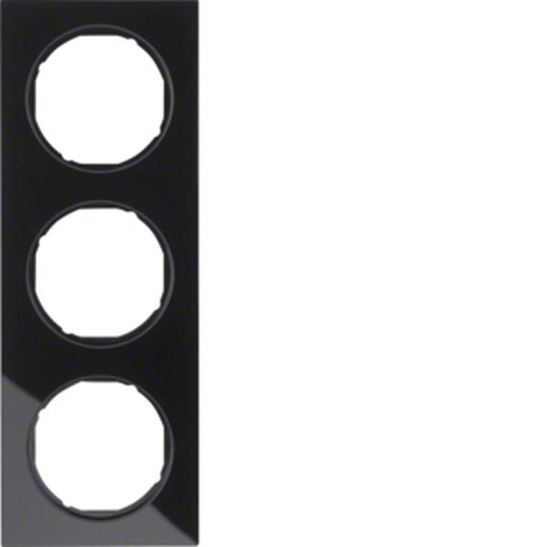 Berker Rahmen 3fach R3 Glas schw