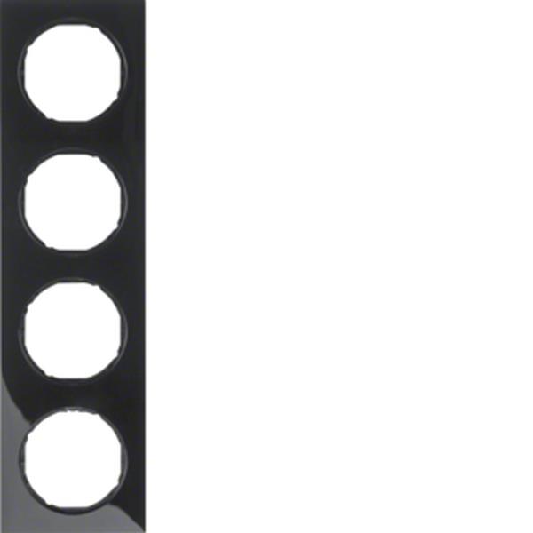 Berker Rahmen 4fach R.3 schwarz glänzend