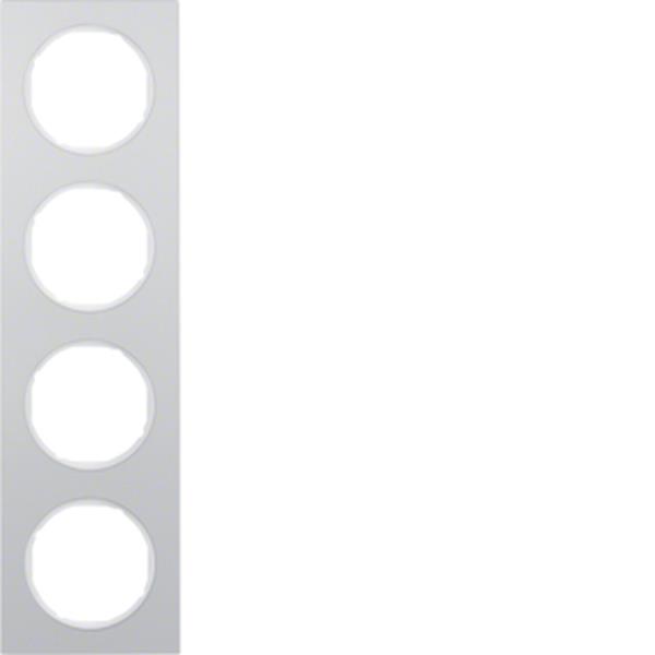 Berker Rahmen 4fach R.3 Alu/polarweiß