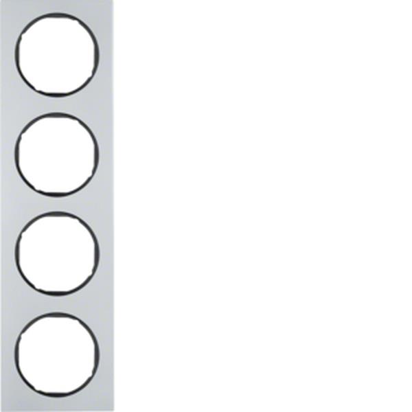 Berker Rahmen 4fach R.3 Alu/schwarz