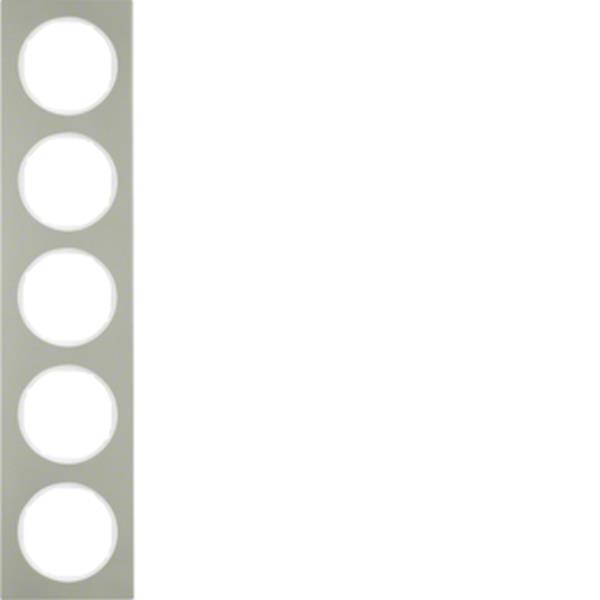 Berker Rahmen 5fach R.3 Edelstahl/polarweiß