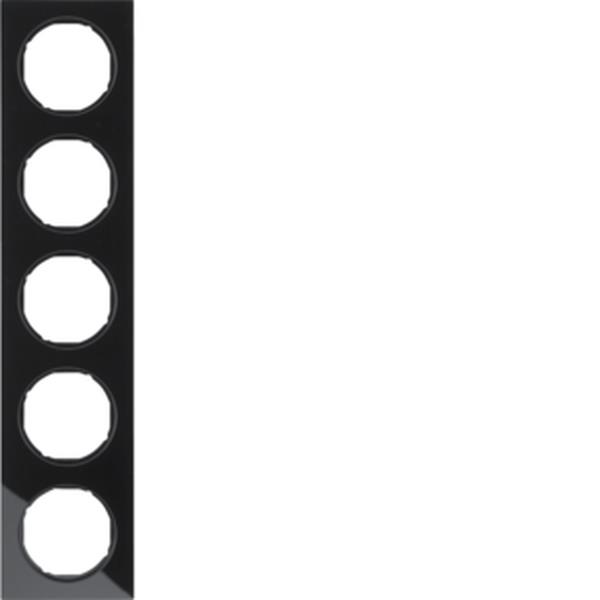 Berker Rahmen 5fach R.3 Glas schwarz