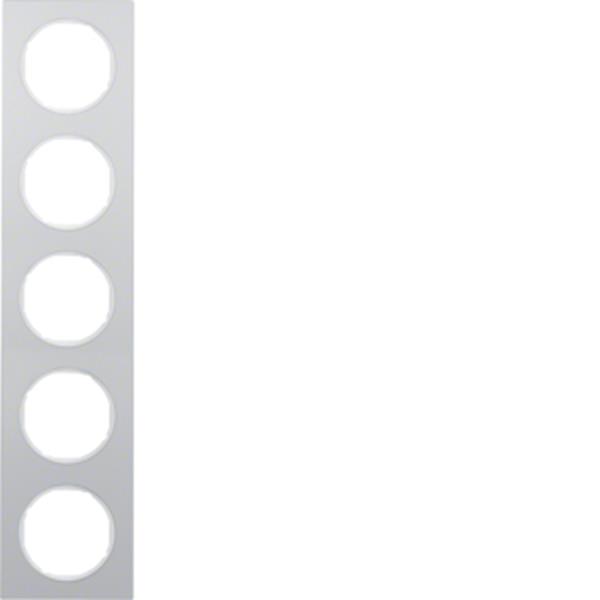 Berker Rahmen 5fach R.3 Alu/polarweiß