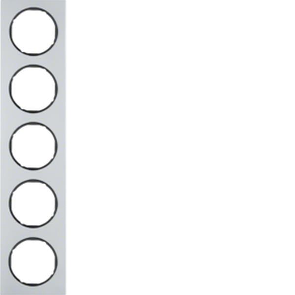 Berker Rahmen 5fach R.3 Alu/schwarz