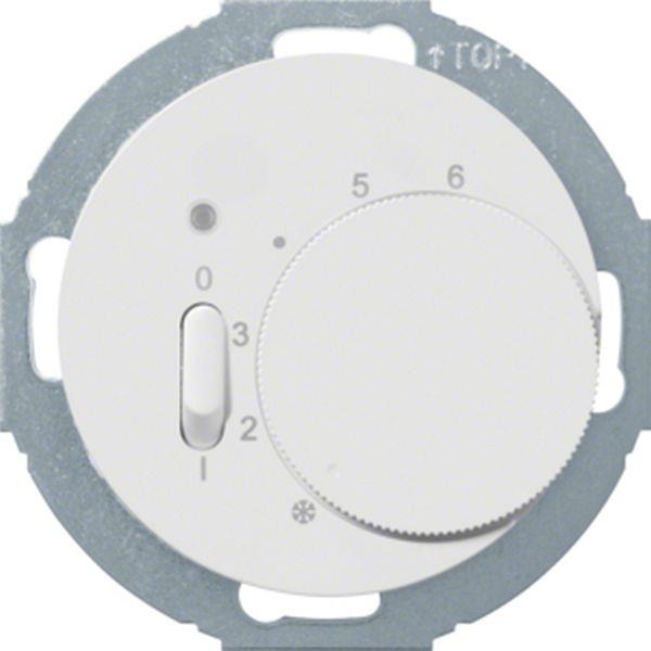 Berker Temperaturregler mit Öffner, Wippschalter und LED R.classic polarweiß, gl