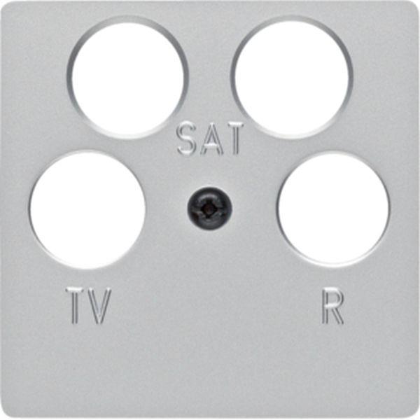 Berker Zentralplatte für Ant.Do 4Loch alu matt