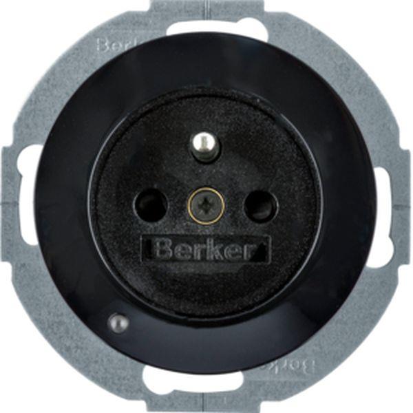 Berker Steckdose m SK-Stift LED e BS R.1/R.3 sw