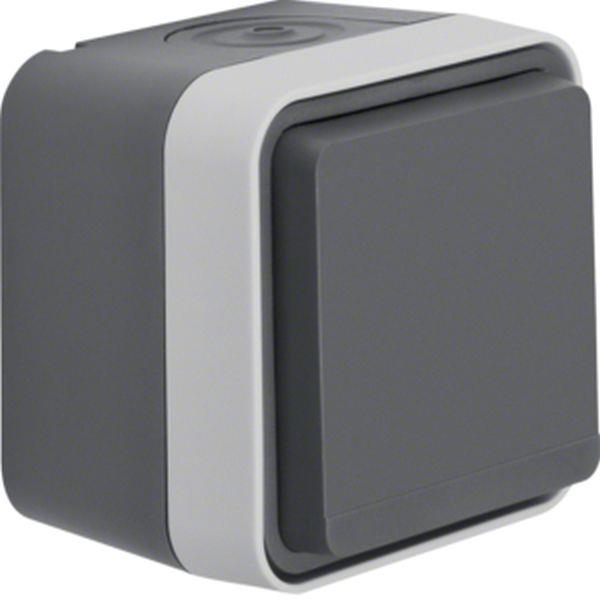 Berker SCHUKO AP Steckdose mit Klappdeckel und erhöhtem Berührungsschutz W.1, gr