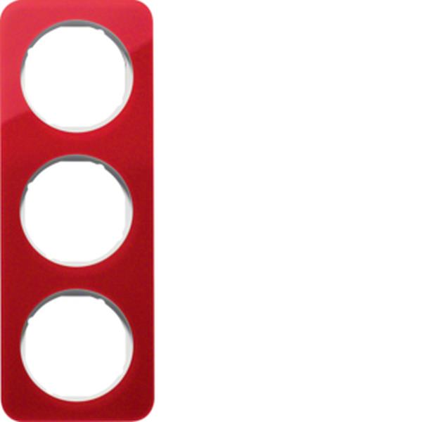 Berker Rahmen 3fach R.1 Acryl rot Transl. pw