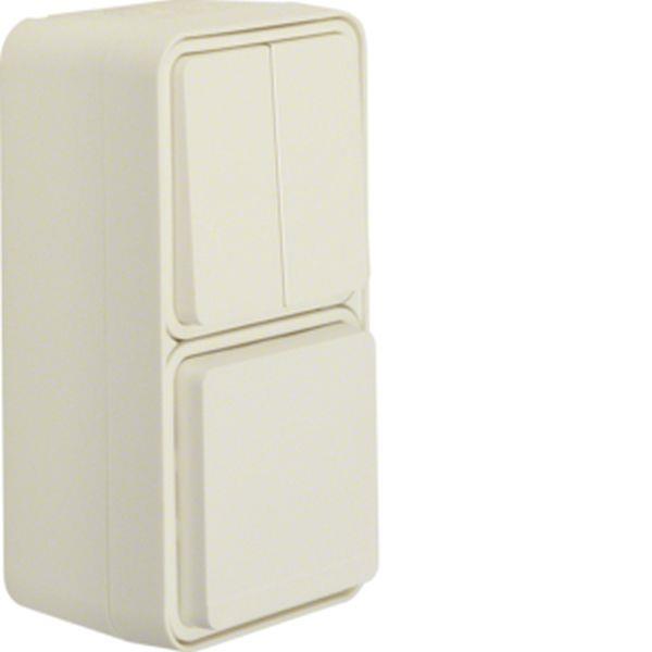 Berker Kombi Ser.-Schalt/Steckd SCHUKO senk pw