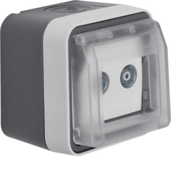 Berker Antennen-Steckdo 2Lo Einzeldo AP W.1 gra