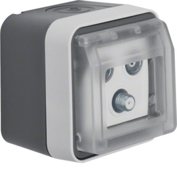 Berker Antennen-Steckd 3Locb Einzeldo AP W.1 gr