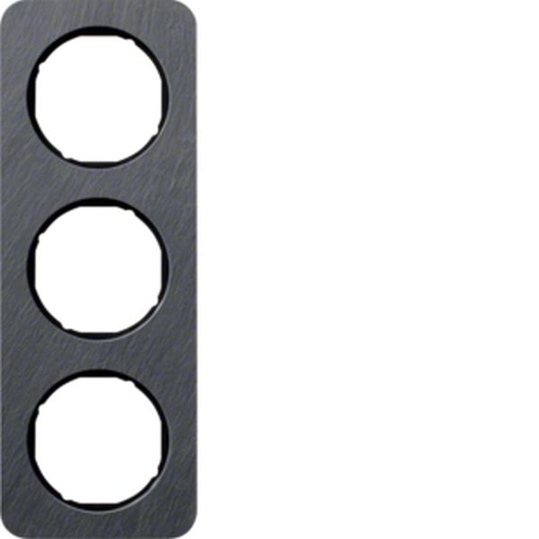 Berker Rahmen 3fach R.1 Schiefer schw