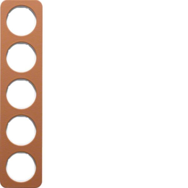 Berker Rahmen 5fach R.1 Leder braun/polarweiß