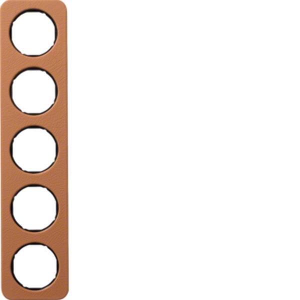 Berker Rahmen 5fach R.1 Leder braun/schwarz