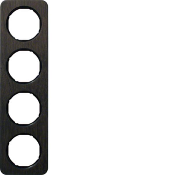 Berker Rahmen 4fach R.1 Eiche gebeizt schw