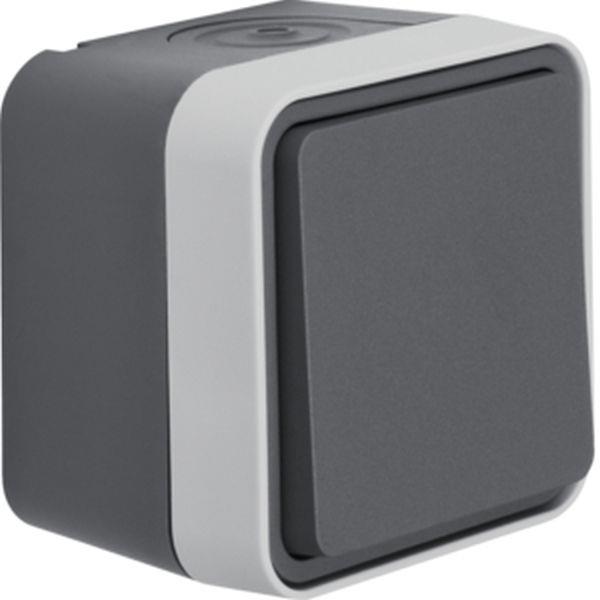 Berker Berker Aufputz Taster, Schließer W.1 grau LT Berker Berker Aufputz Taster, Schließer W.1 grau LT