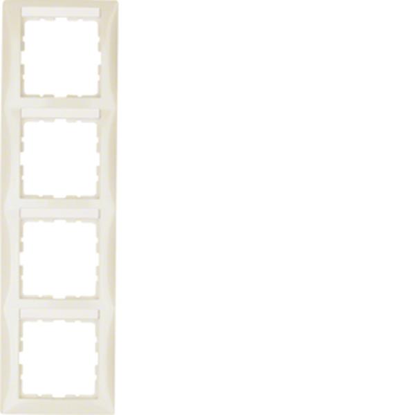 Berker Rahmen 4fach mit BF senkr S1 weiß hgl Berker Rahmen 4fach mit BF senkr S1 weiß hgl