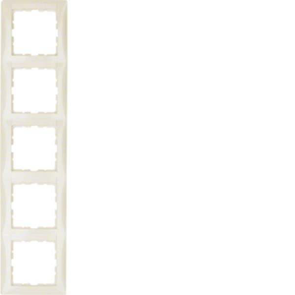 Berker Rahmen 5fach m Bsf senkr S1 weiß gl Berker Rahmen 5fach m Bsf senkr S1 weiß gl