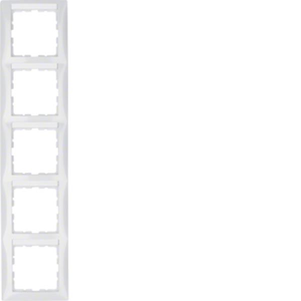 Berker Rahmen 5fach m Bsf senkr. S.1 polarw. gl Berker Rahmen 5fach m Bsf senkr. S.1 polarw. gl