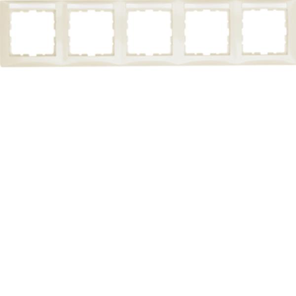 Berker Rahmen 5fach m BF waager S1 weiß gl Berker Rahmen 5fach m BF waager S1 weiß gl