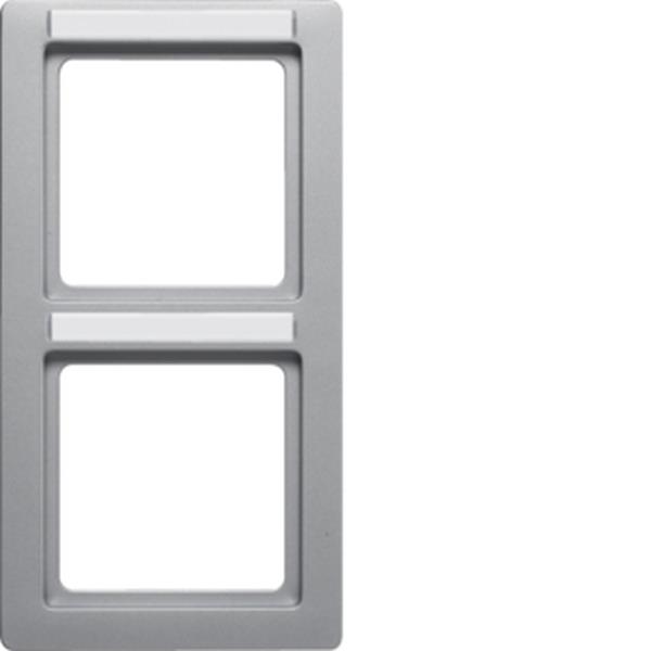 Berker Rahmen 2fach mit Bsf Q1 Alu Lack