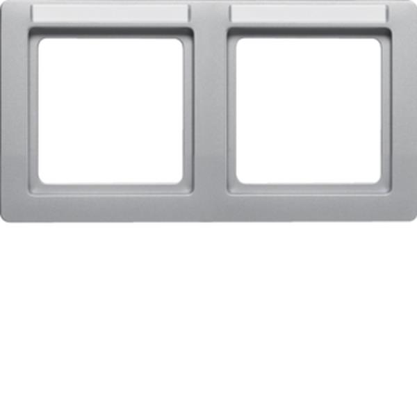 Berker Rahmen 2fach mit BF waag Q.1 alu samt Berker Rahmen 2fach mit BF waag Q.1 alu samt