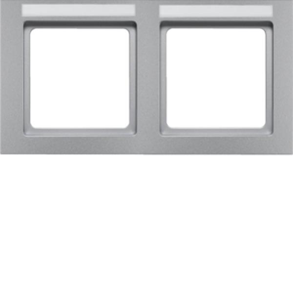 Berker Rahmen 2fach mit BF waag Q.3 alu samt Berker Rahmen 2fach mit BF waag Q.3 alu samt