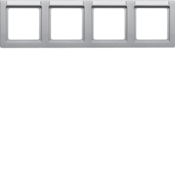 Berker Rahmen 4fach waag mit BF Q1 Alu Lack Berker Rahmen 4fach waag mit BF Q1 Alu Lack