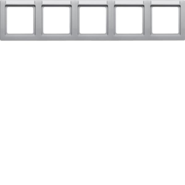 Berker Rahmen 5fach waag mit BF Q1 Alu Lack Berker Rahmen 5fach waag mit BF Q1 Alu Lack